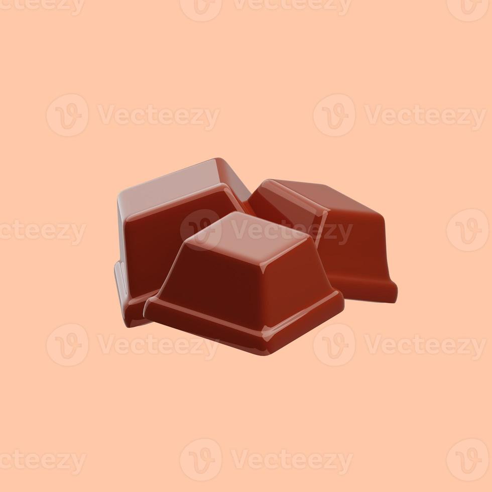 Rendering 3d dell'illustrazione dell'icona del cioccolato solido foto