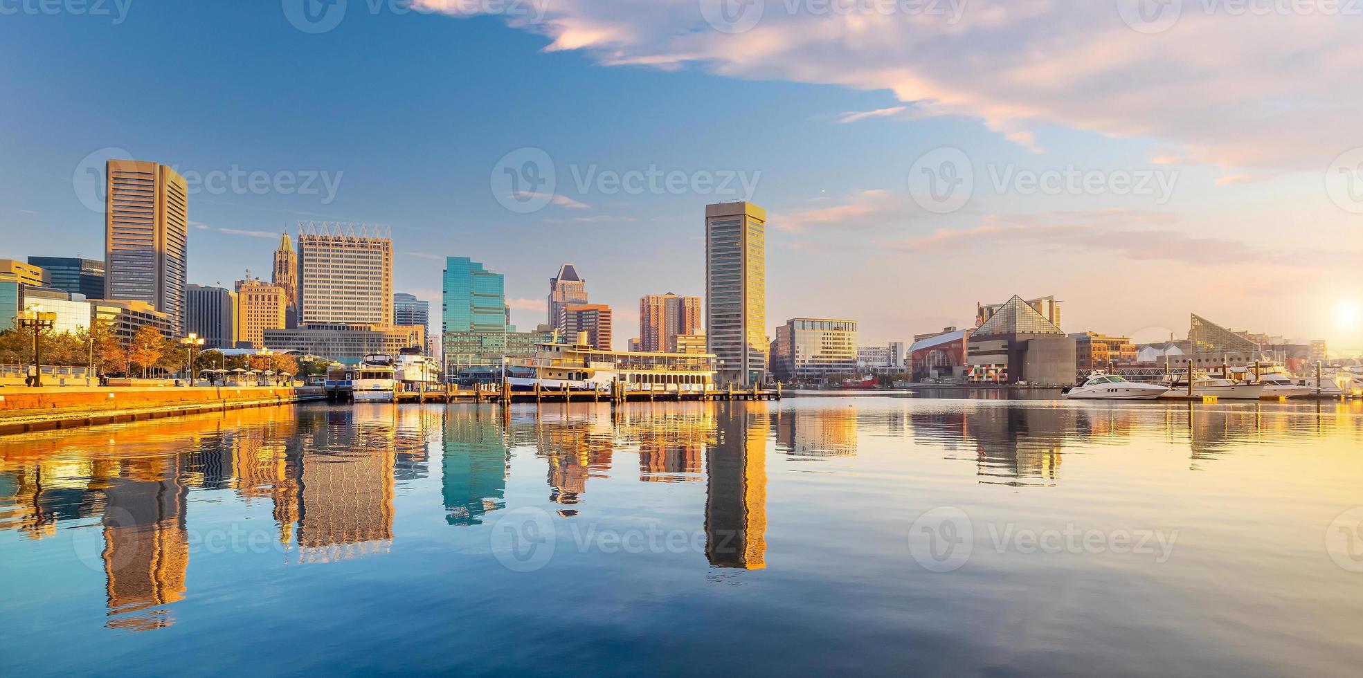 skyline del centro di baltimora, paesaggio urbano nel maryland usa foto