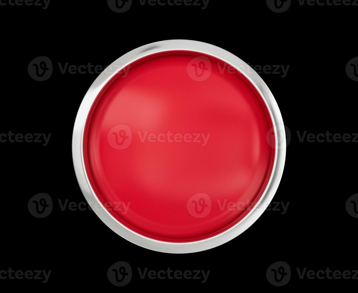 illustrazione 3d dell'icona del pulsante dell'applicazione vuota rossa e argento foto