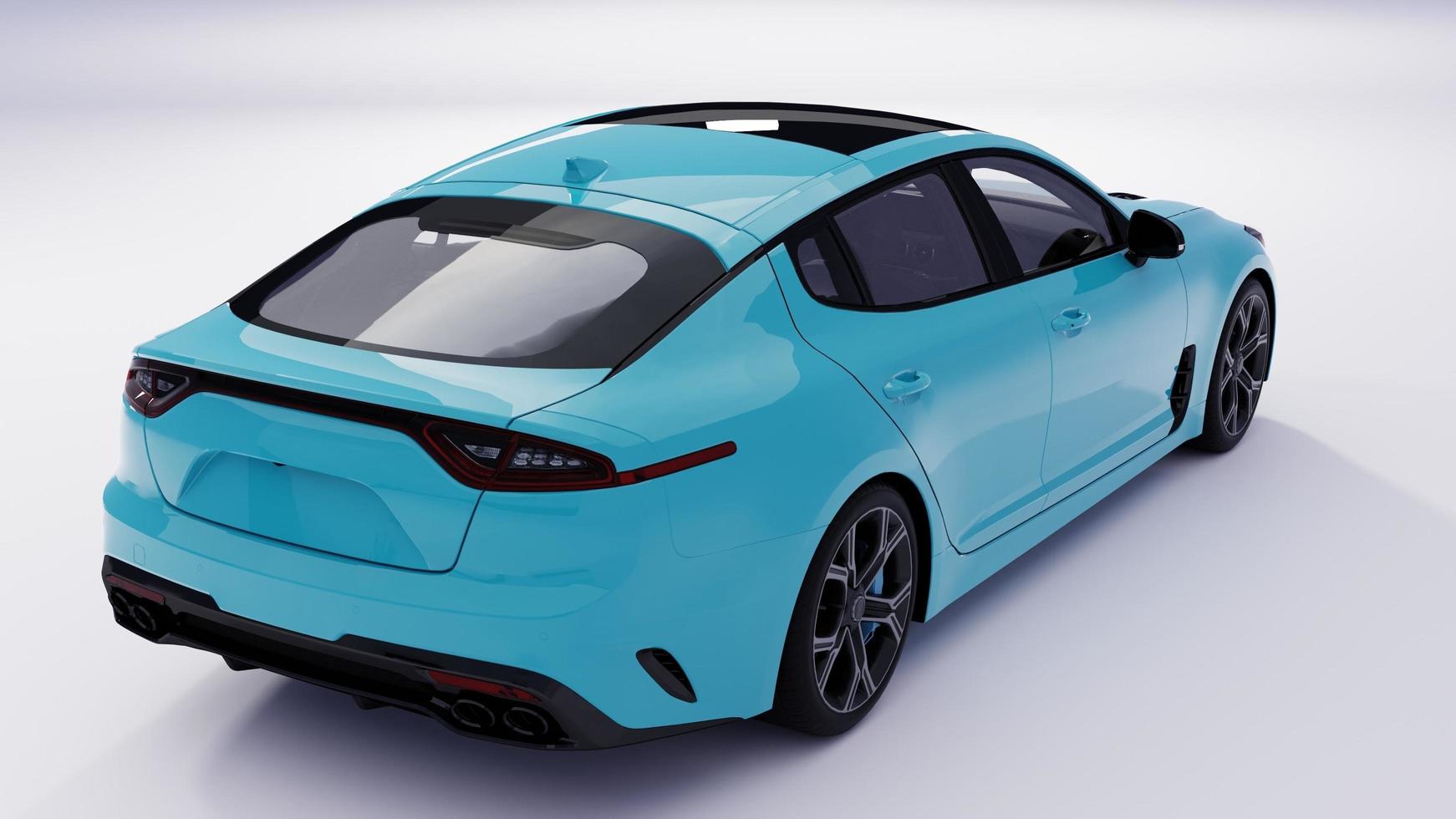 3d rendering auto sportiva blu su bianco bakcground.jpg foto