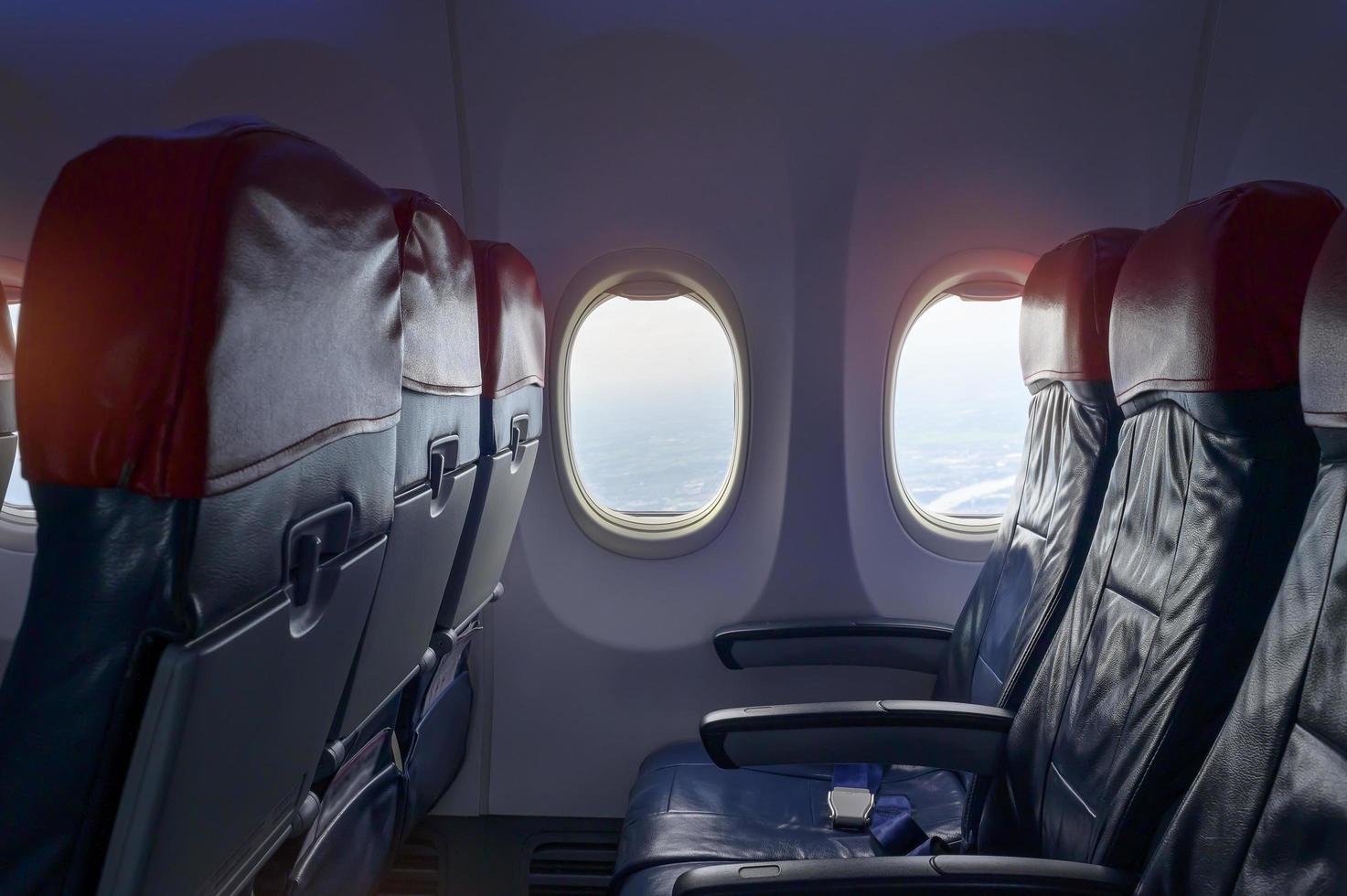 sfondo dei sedili dell'aeroplano foto