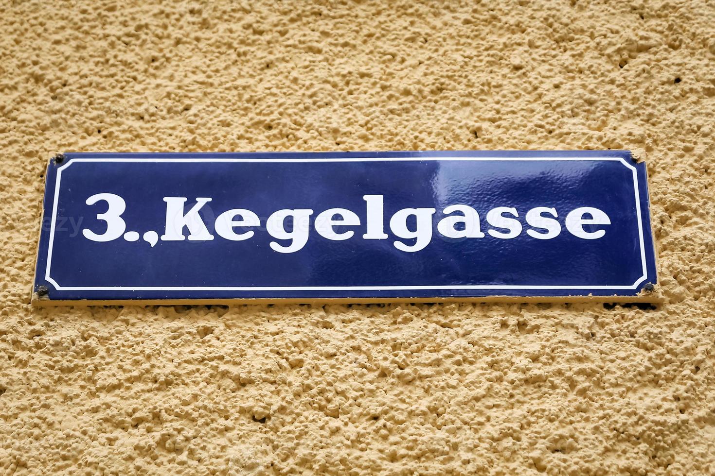 cartello stradale kegelgasse a vienna, austria foto