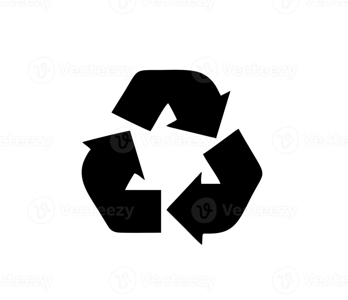 icona del cestino. riciclare icona silhouette nera. riciclare il disegno del simbolo sull'illustrazione vettoriale isolata su sfondo bianco foto