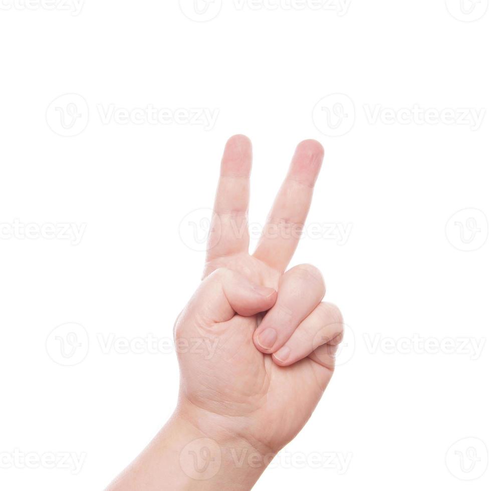 segno della mano due o pace foto