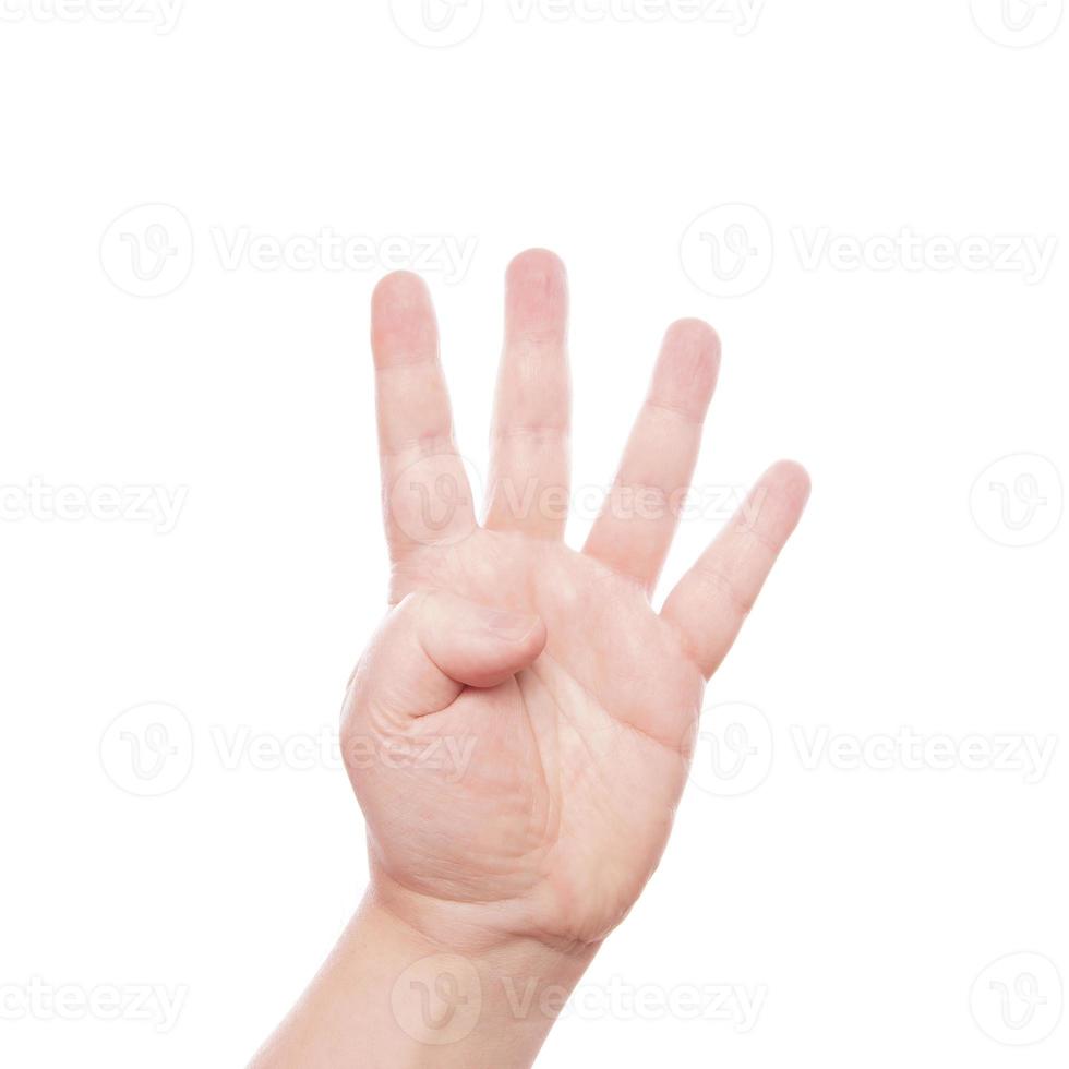 segno della mano quattro foto