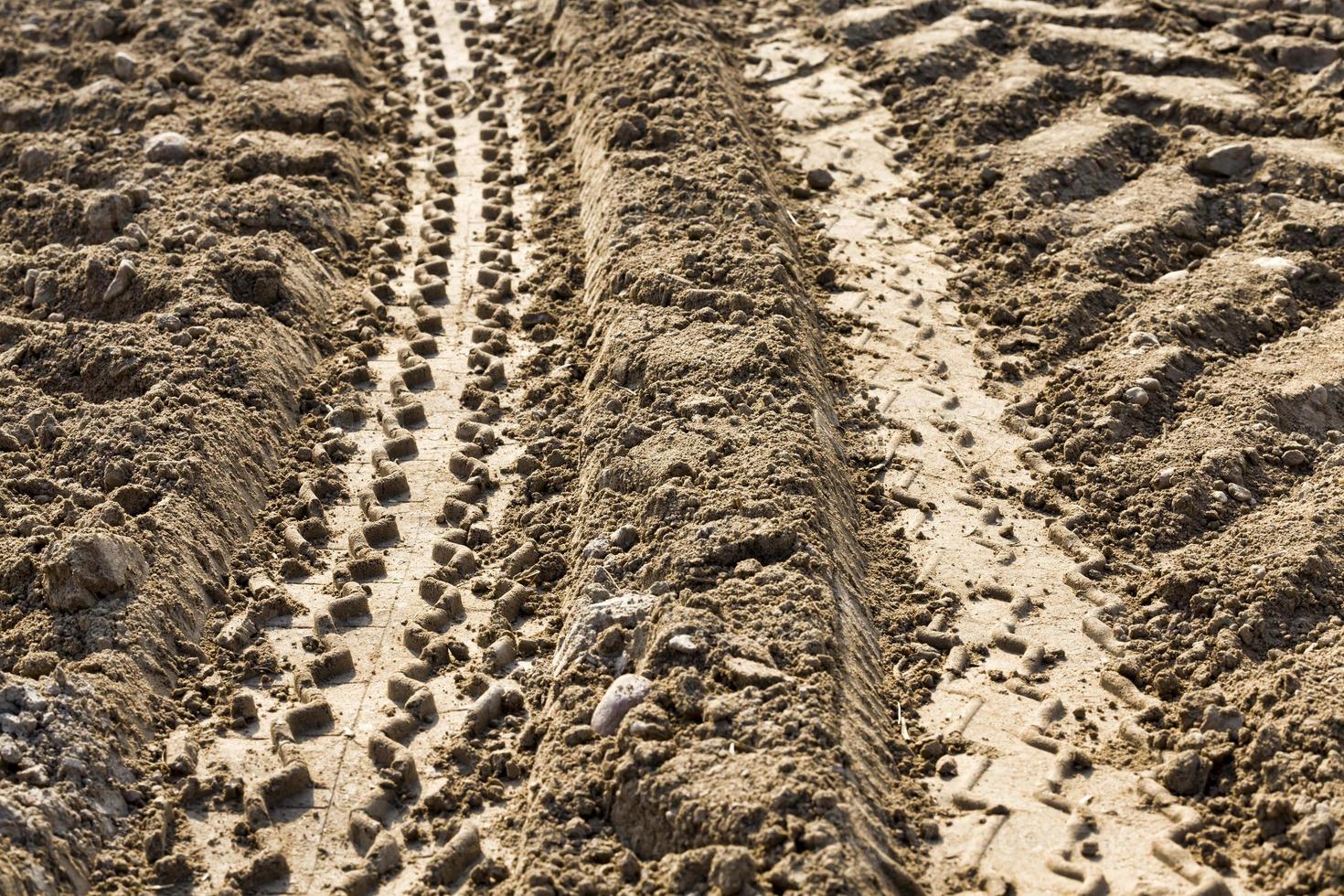 una strada lastricata sulla sabbia foto