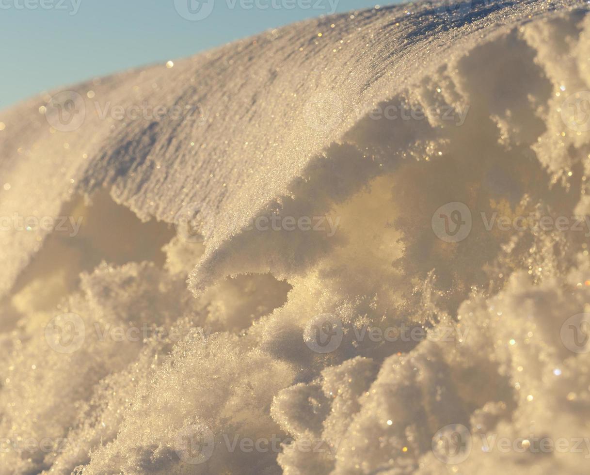 superficie del cumulo di neve, primo piano foto