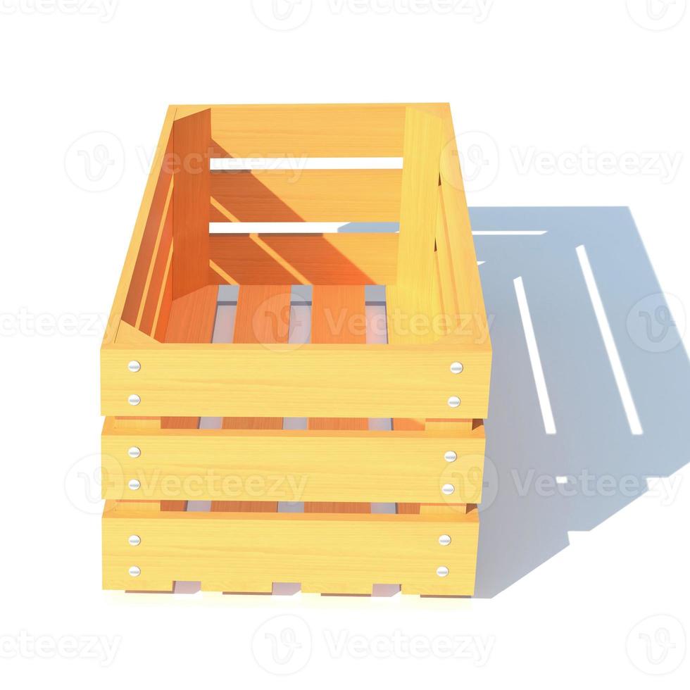 illustrazione di rendering 3d del contenitore della scatola di legno foto