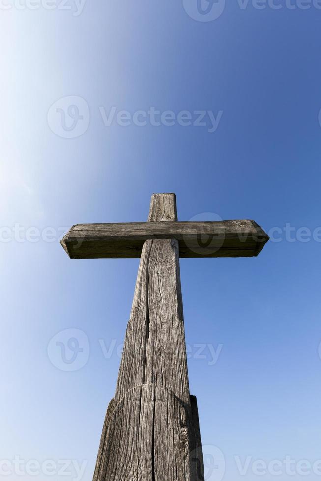 croce di legno, primo piano foto