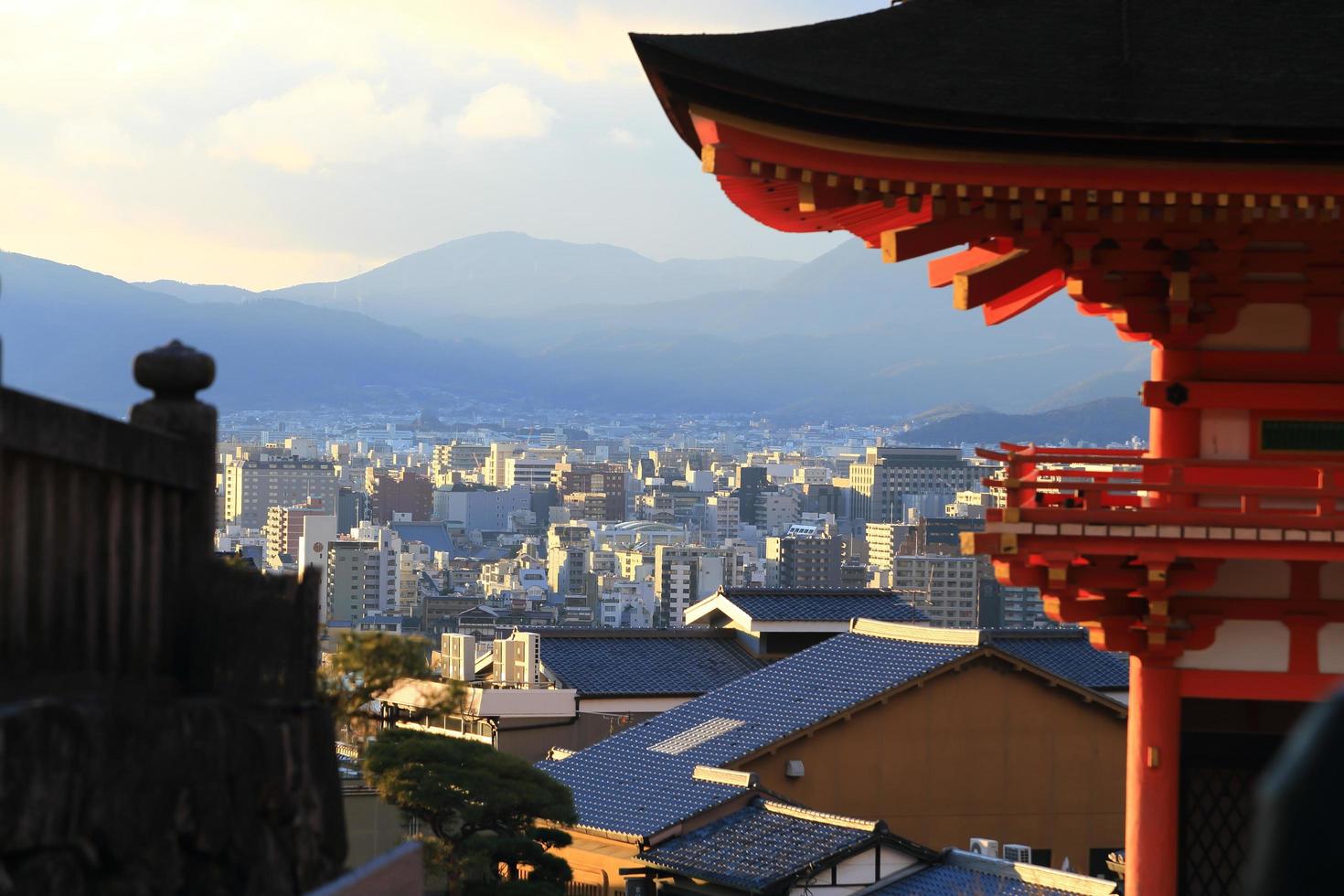 tempio di kyomizu nella stagione invernale kyoto in giappone foto