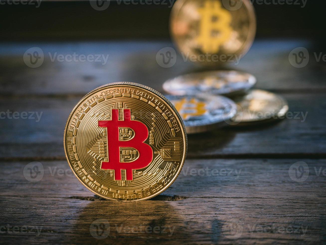 concetto finanziario aziendale di monete bitcoin. foto