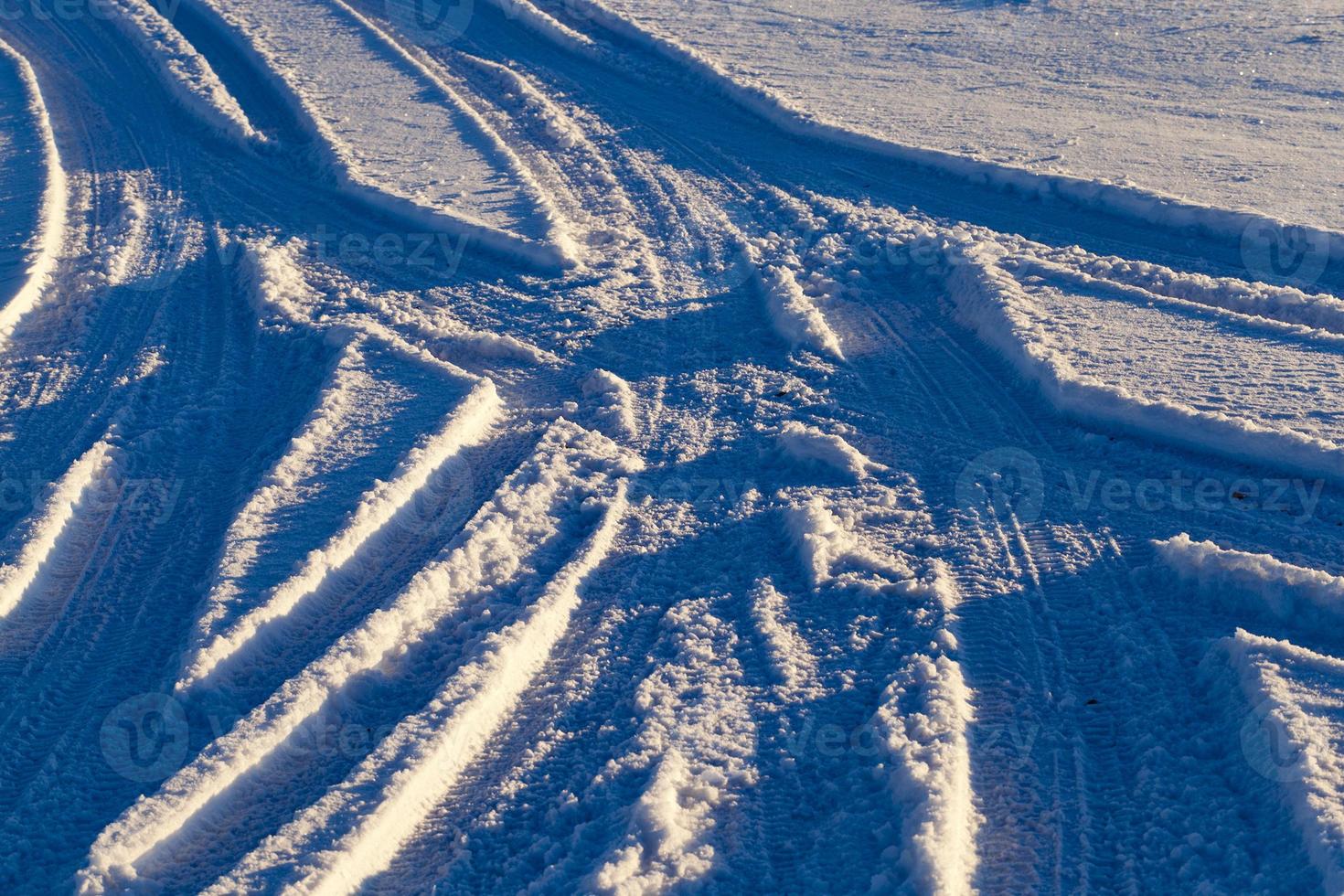 strada in inverno, neve foto