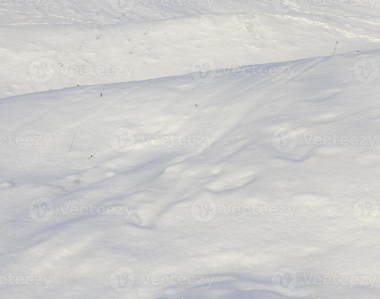 nevicate nella stagione invernale e neve bianca soffice e fredda foto