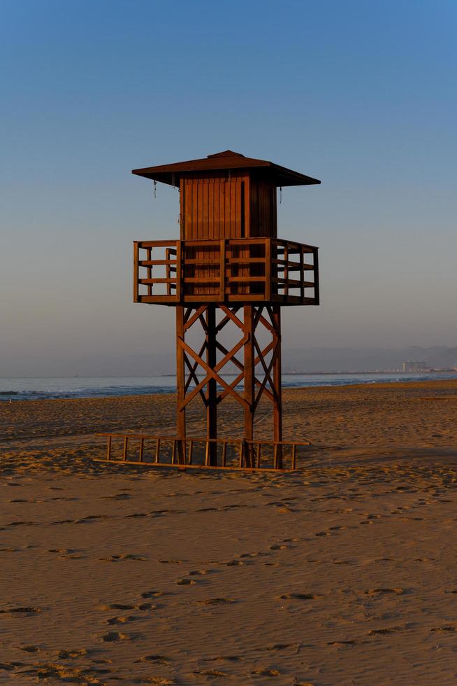 torre di guardia silhouette cullera spiaggia spagna foto