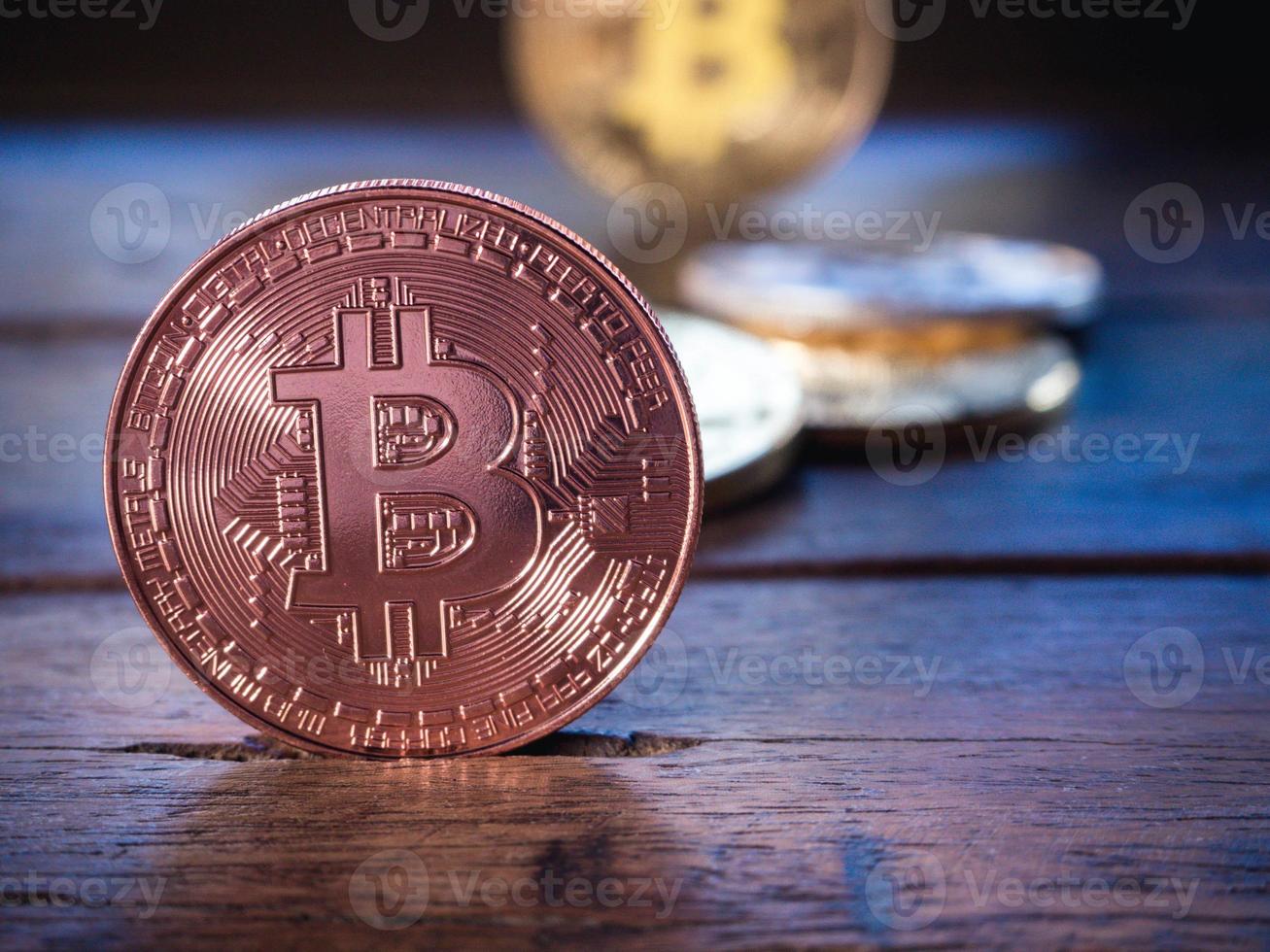 concetto finanziario aziendale di monete bitcoin. foto
