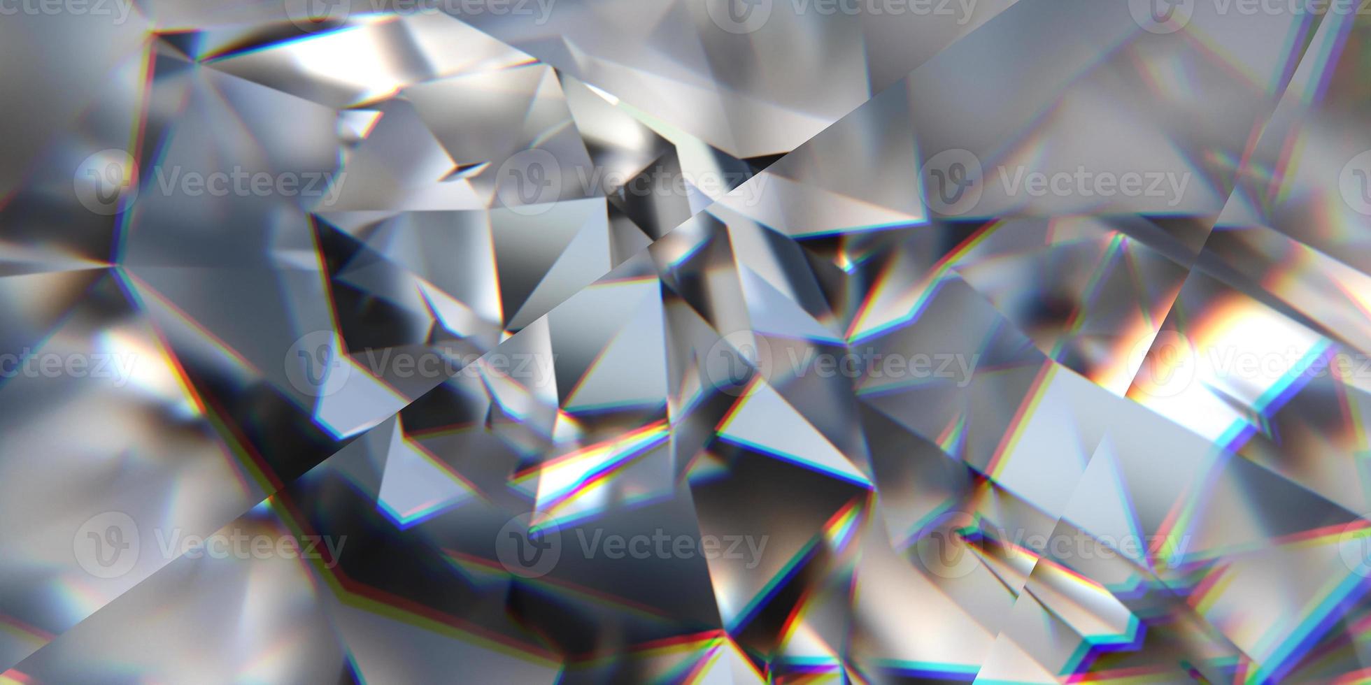 cristallo di diamante con caustica primo piano texture di sfondo rendering 3d foto