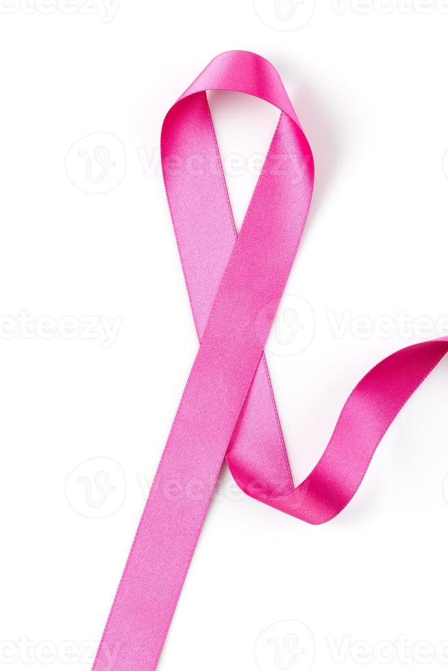 nastro rosa del cancro al seno isolato foto