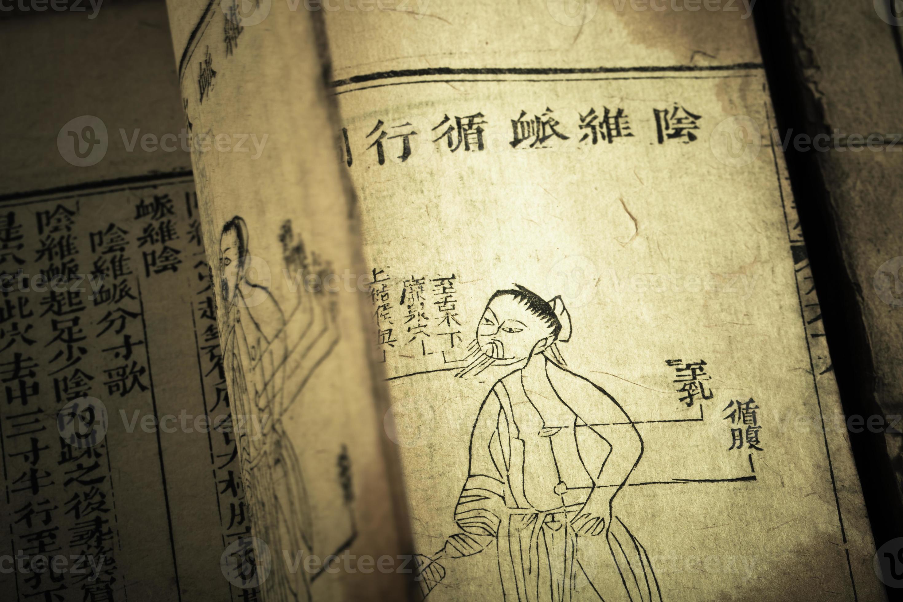 vecchio libro di medicina della dinastia qing foto