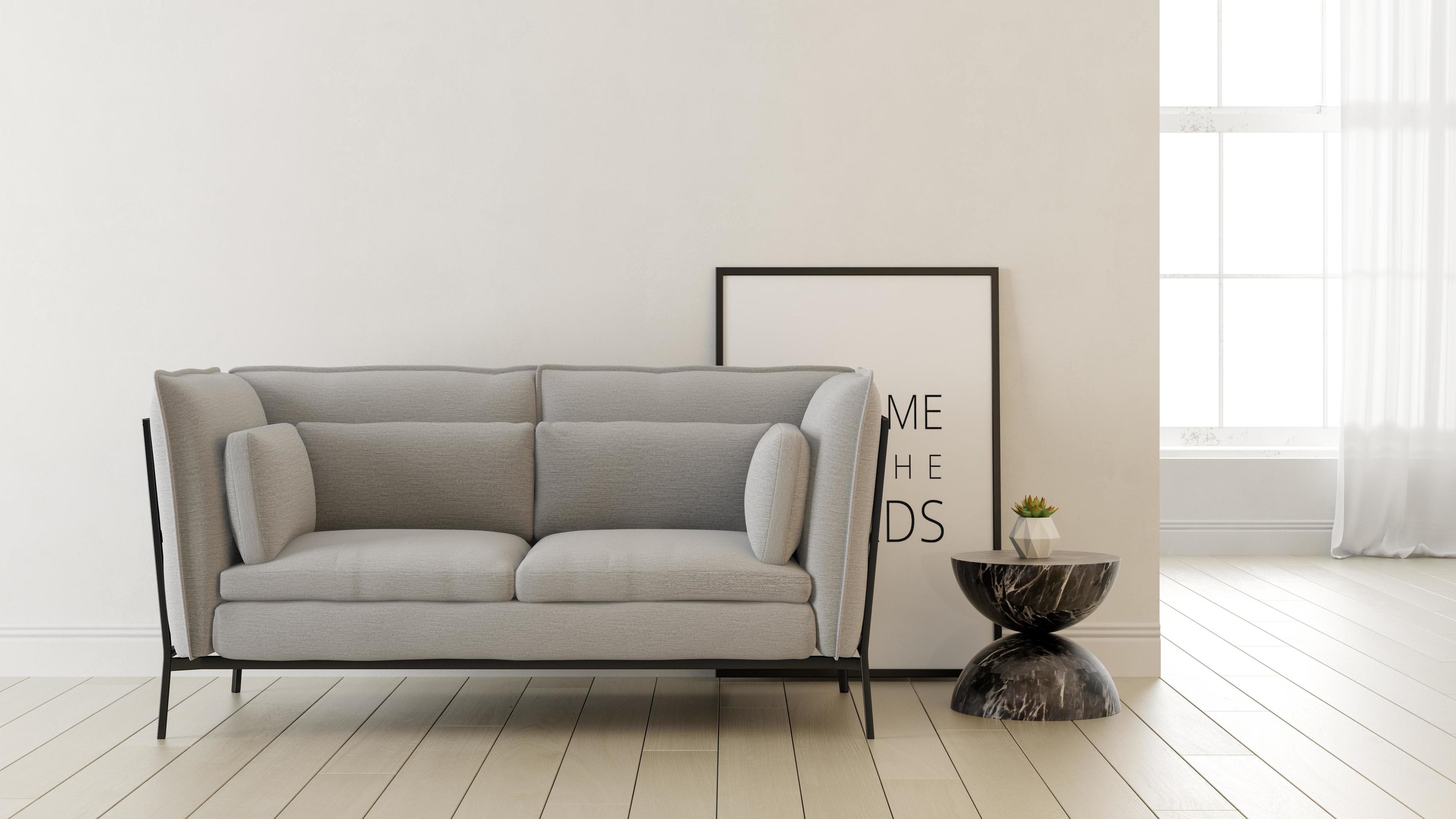 interno di un soggiorno moderno in un rendering 3d foto