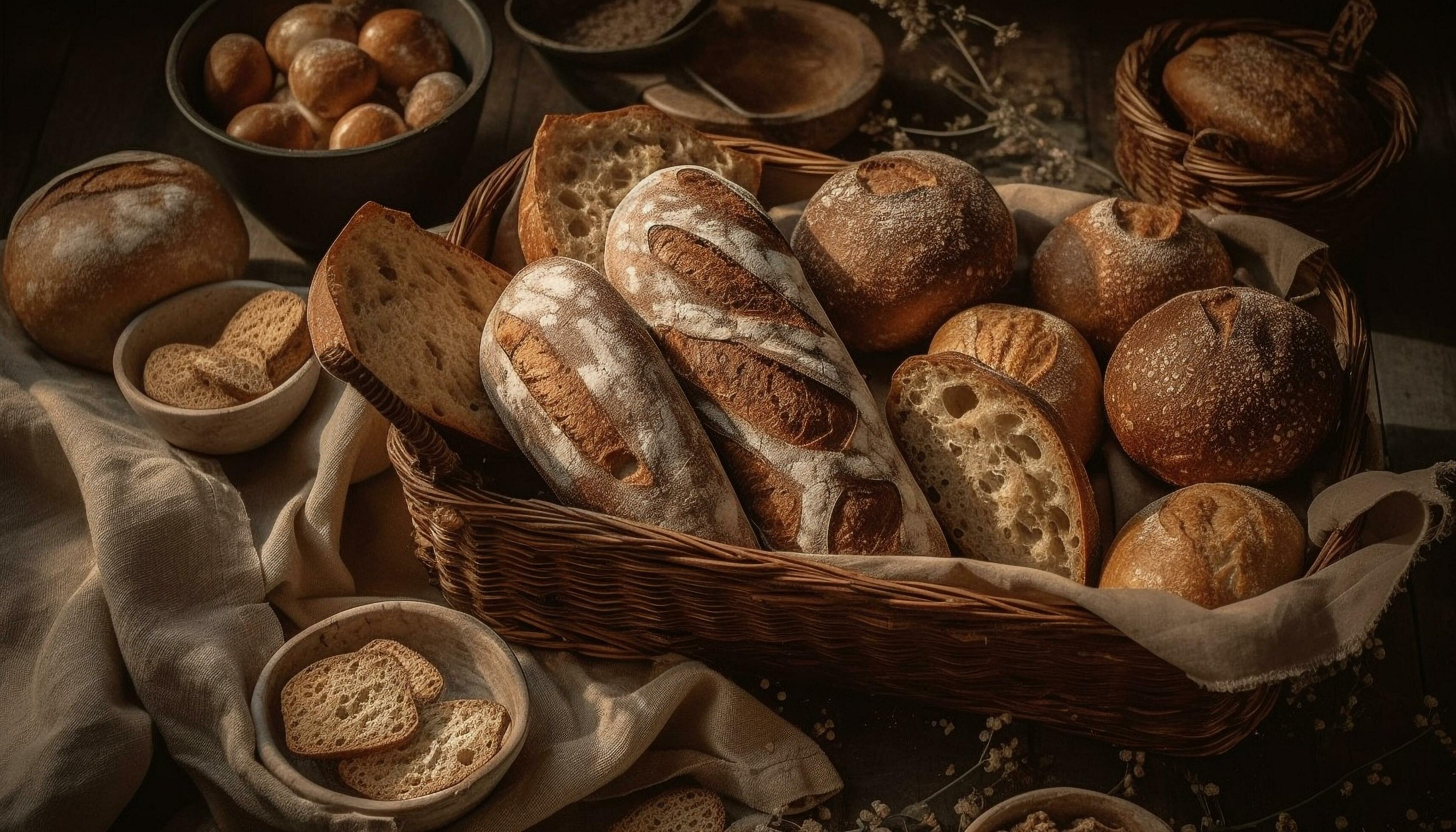 fresco pane nel cestino salutare cibo scena generato di ai 24573662 Stock  Photo su Vecteezy