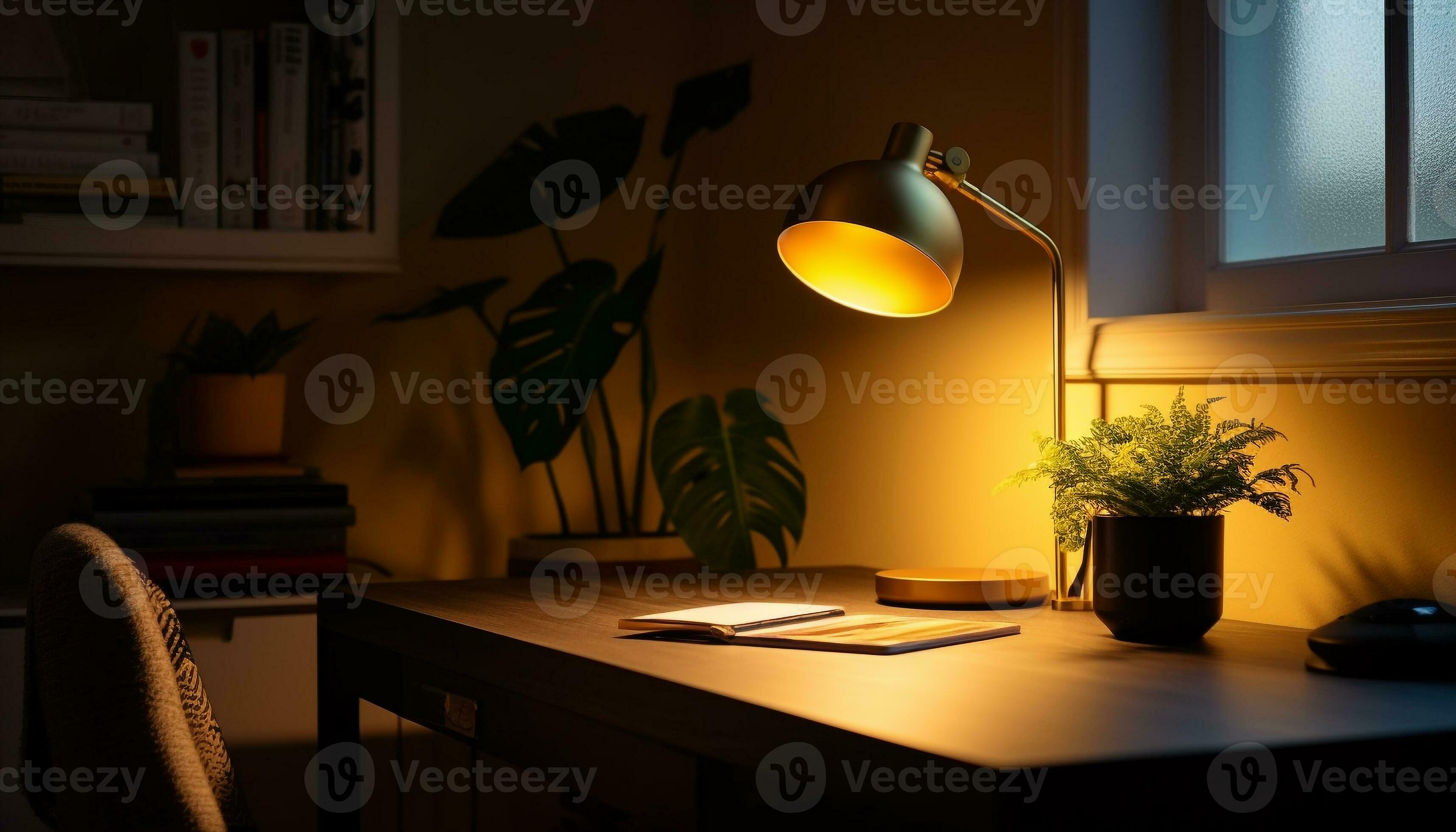 moderno lampada si illumina buio casa ufficio spazio generativo ai