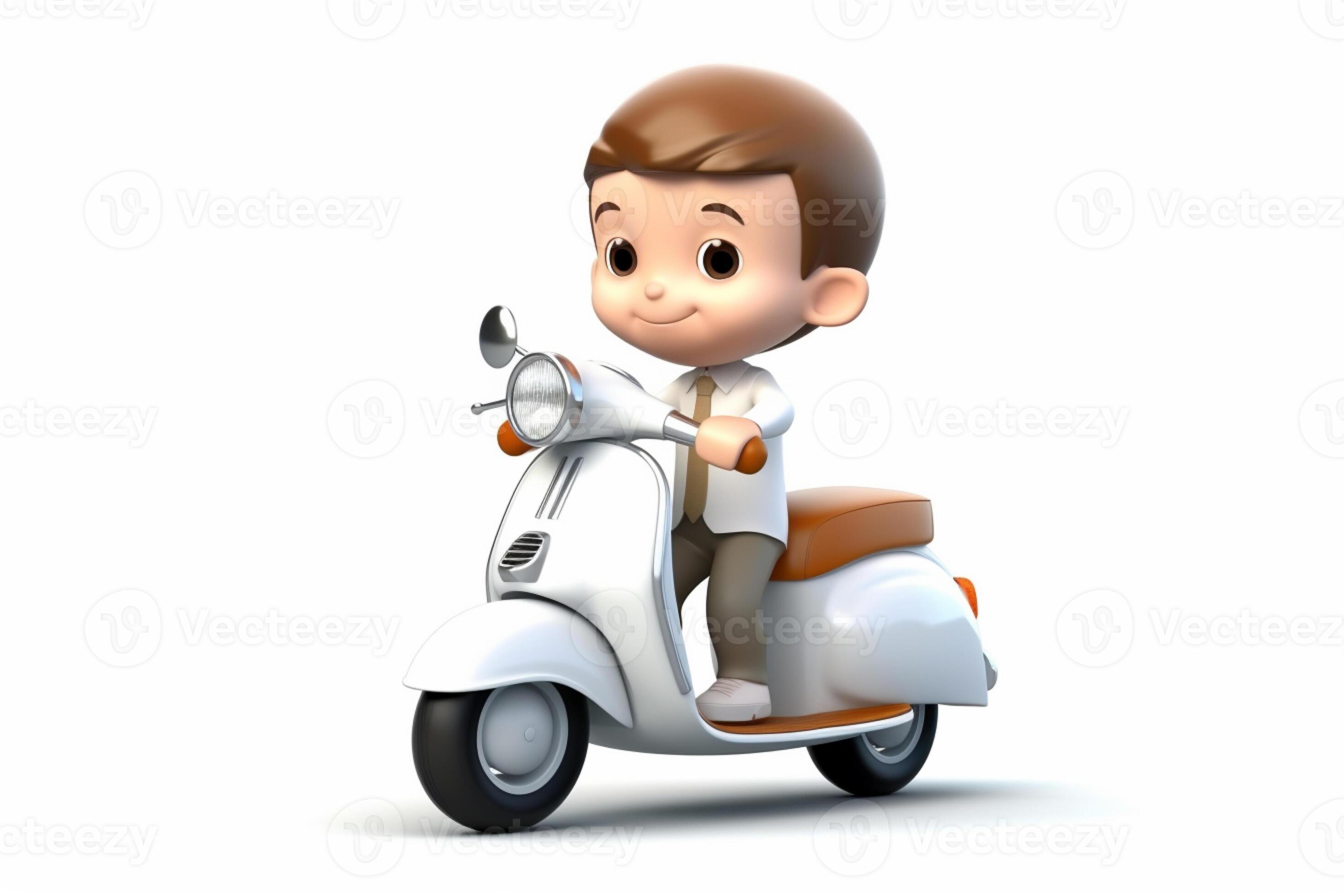 arafed uomo equitazione un' scooter con un' Marrone casco. generativo ai.  28409633 Stock Photo su Vecteezy