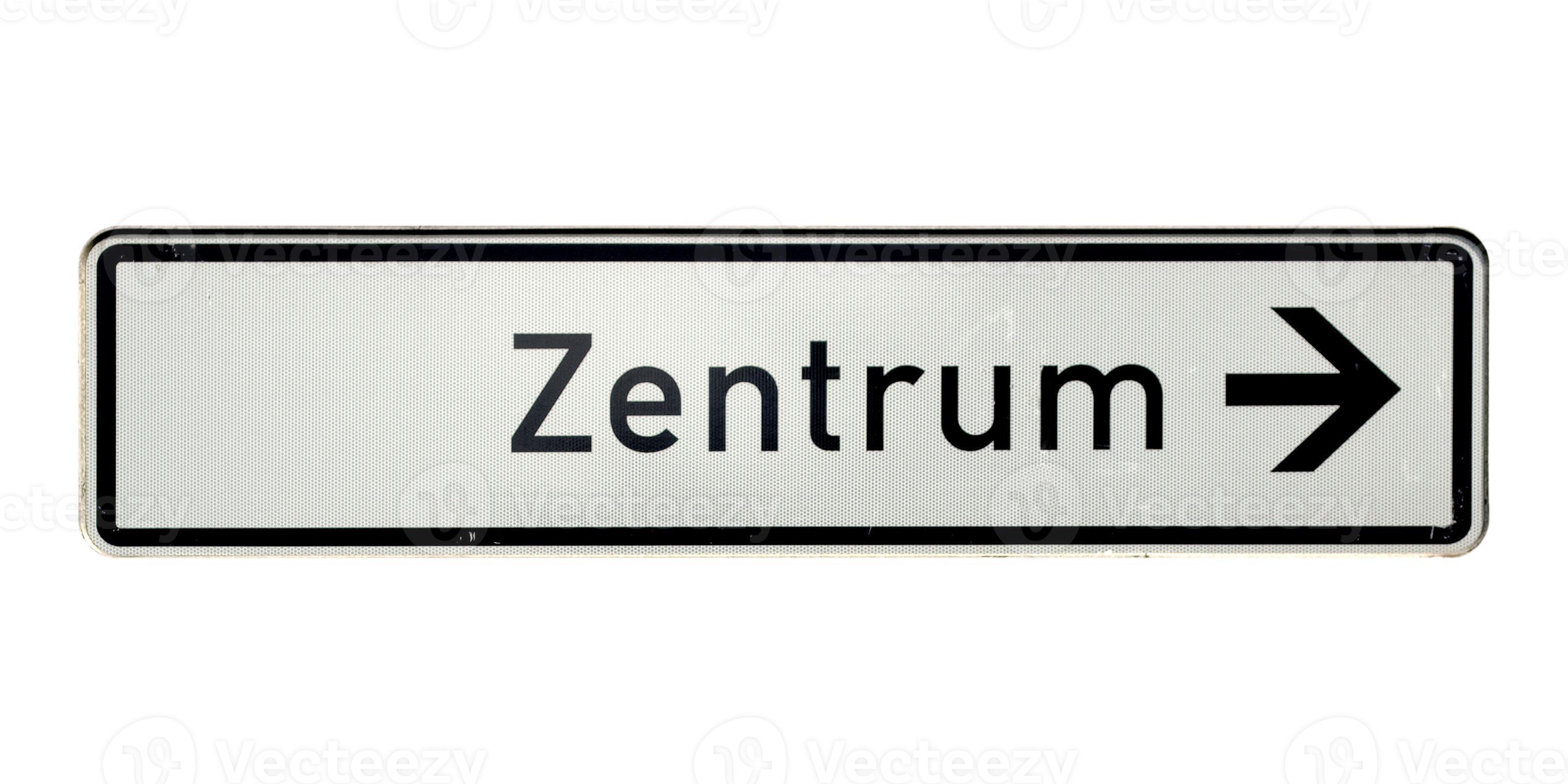 segno tedesco isolato su bianco. centro zentrum foto