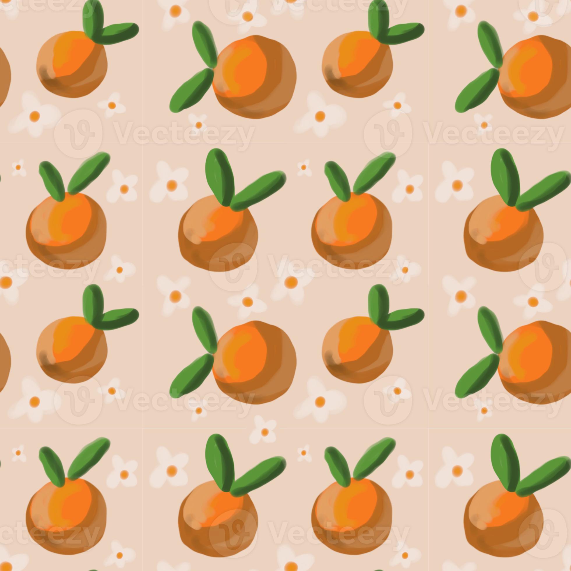 sfondo vettoriale senza soluzione di continuità di frutta arancione foto
