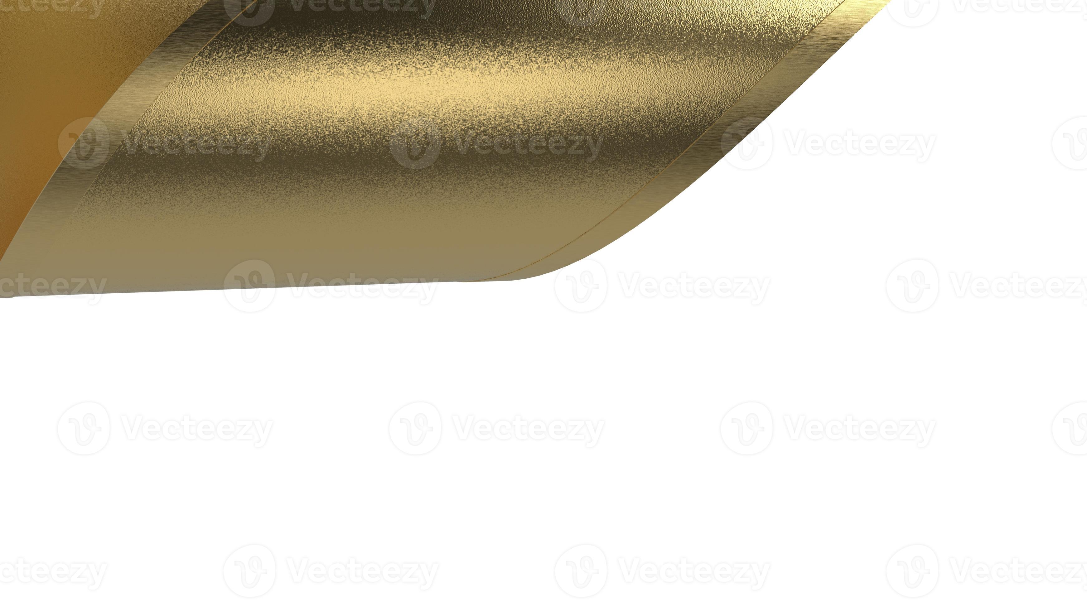 nastro di seta dorato arricciato con strisce dorate illustrazione 3d foto