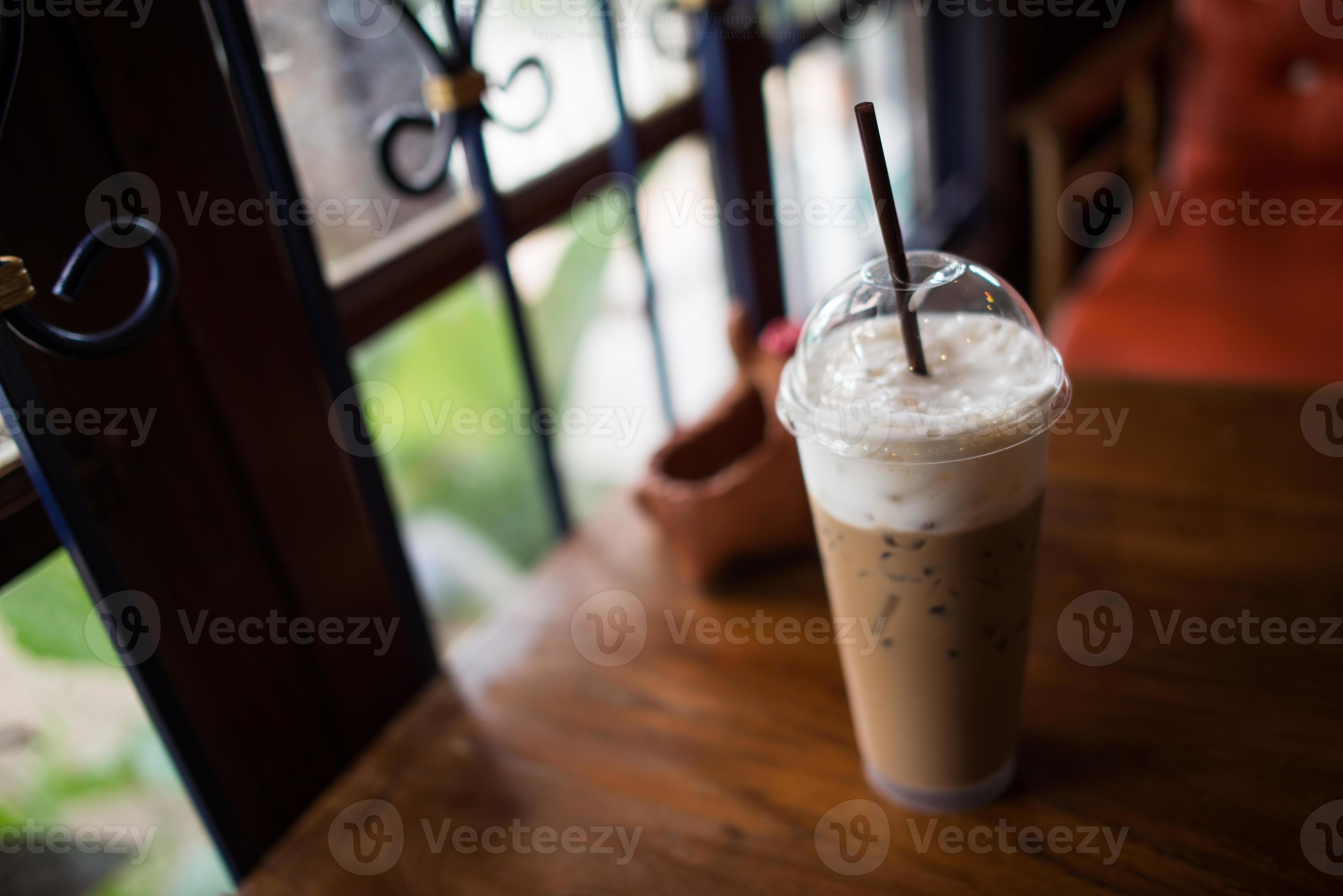 Pausa caffè con latte ghiacciato foto