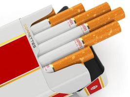 pacchetto di sigarette generico su sfondo bianco.