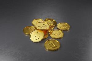 Rendering 3D della moneta d'oro in valuta russa foto