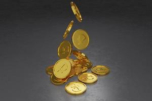 Rendering 3D della moneta d'oro in valuta russa foto