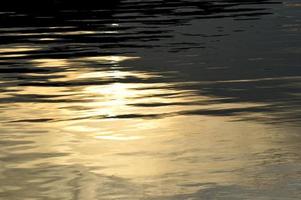 acqua dorata dell'oceano, sfondo fotografico. bellissimo mare estivo, ora del tramonto. sfondo naturale della superficie dell'oceano. sfondo per scritte, carte, banner, elementi di design e decorazioni foto