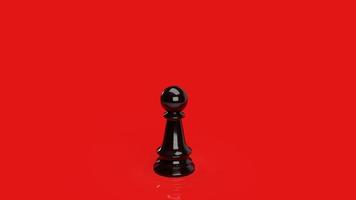 gli scacchi neri su sfondo rosso per il rendering 3d di concetto astratto o aziendale foto
