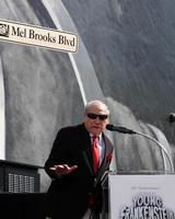 los angeles, 23 ottobre - mel brooks alla dedica di mel brooks street e la presentazione murale del giovane Frankenstein al lotto della volpe del XX secolo il 23 ottobre 2014 nella città del secolo, ca foto