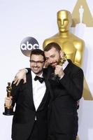 los angeles, 28 febbraio - jimmy napes, sam smith all'88° premio annuale dell'accademia, sala stampa al teatro dolby il 28 febbraio 2016 a los angeles, ca foto