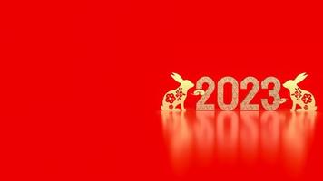 il capodanno cinese 2023 anno del rendering 3d del coniglio foto