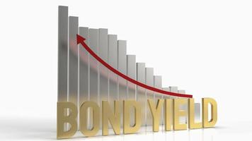 la parola d'oro del rendimento obbligazionario e la freccia del grafico verso l'alto per il rendering 3d di contenuti aziendali foto