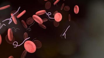 il virus ebola e il sangue per il rendering 3d di contenuti scientifici e medici foto