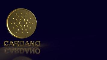 le monete cardano o ada per la criptovaluta o il concetto tecnologico rendering 3d foto