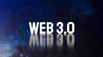 il testo web 3.0 per il rendering 3d del concetto di tecnologia foto