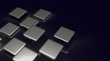 il piatto d'argento su sfondo nero per il rendering 3d di contenuti astratti foto