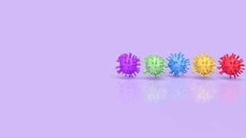 il virus multicolore per il rendering 3d di concetti scientifici o medici foto