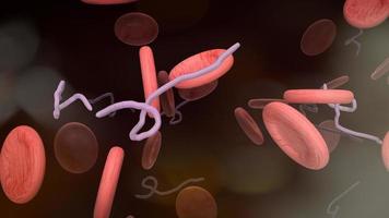 il virus ebola e il sangue per il rendering 3d di contenuti scientifici e medici foto