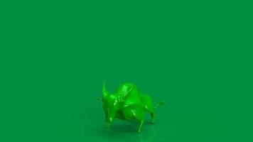 il toro verde su sfondo verde per il rendering 3d di concetto di business foto