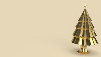 l'albero di natale d'oro per la celebrazione delle vacanze o la promozione dello sfondo di affari 3d rendering foto