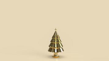 l'albero di natale d'oro per la celebrazione delle vacanze o la promozione dello sfondo di affari 3d rendering foto