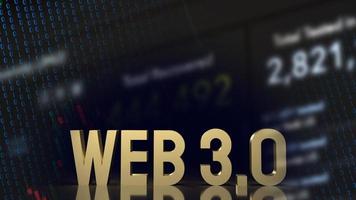 il testo d'oro web 3.0 su sfondo aziendale rendering 3d foto