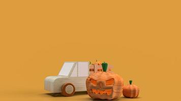 lanterna di zucca per il rendering 3d di concetto di halloween foto